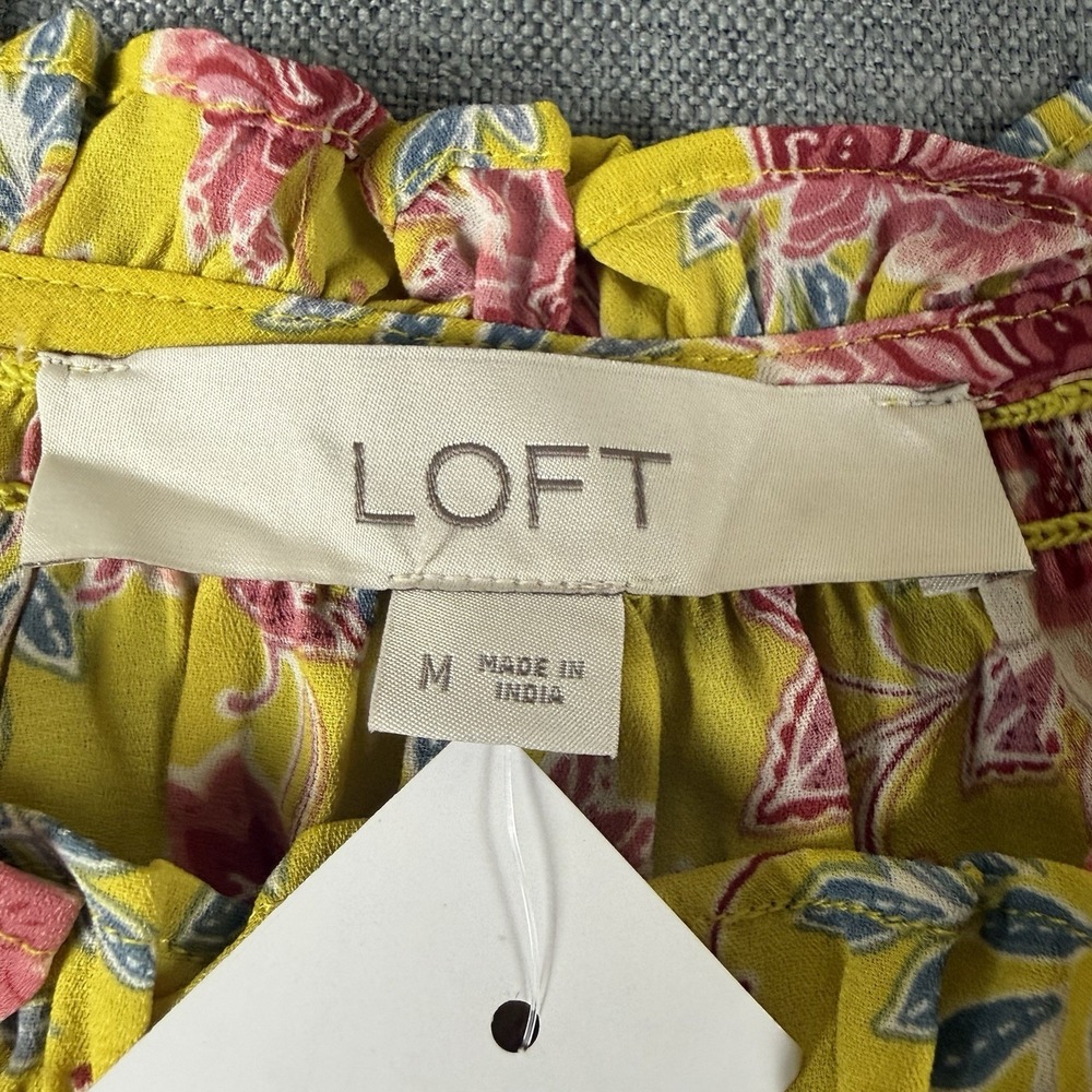 Loft Yellow Floral‎ Blouse Sleeveless Top Size Medium - Picture 3 of 8